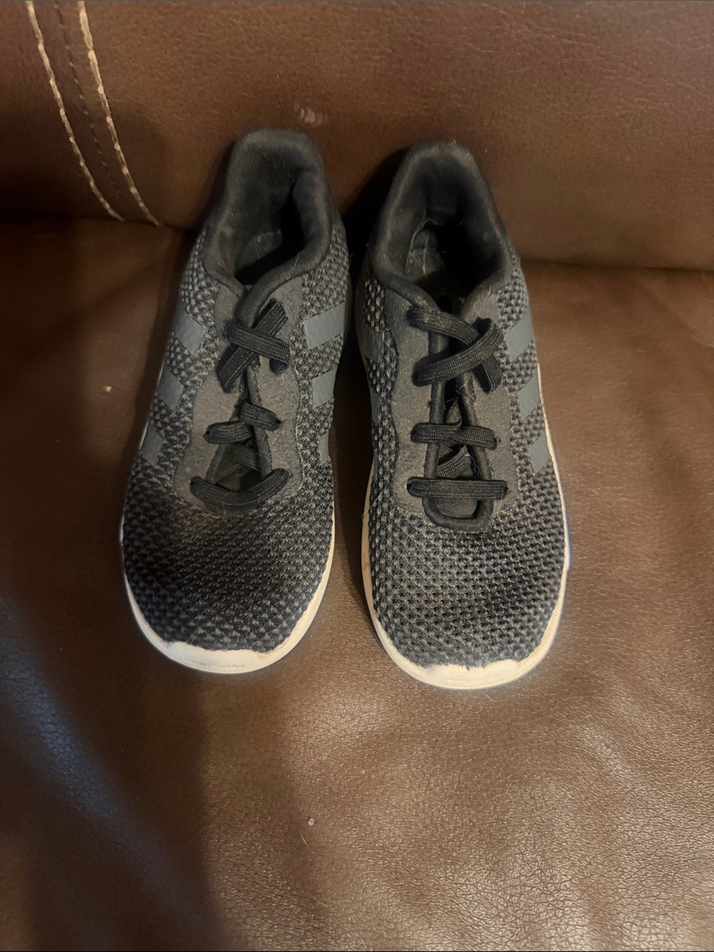 adidas Kids Black Knit Sneakers with White Outsoles
